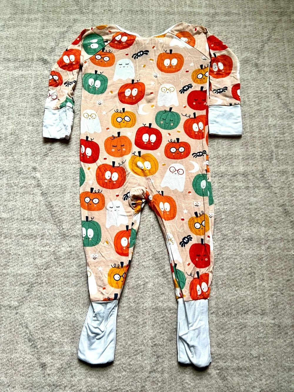 Little Sleepies Pumpkin Party Halloween Bamboo Zippy Pajama Romper (3-6 months)